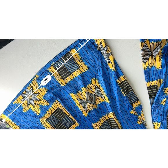 Tribalbyn Zambia African Print Blue Gold Matching Two Piece Set Size L New - Picture 16 of 16